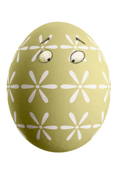 一个有花纹和面具的孤立的复活节蛋的大图片 — 图库照片