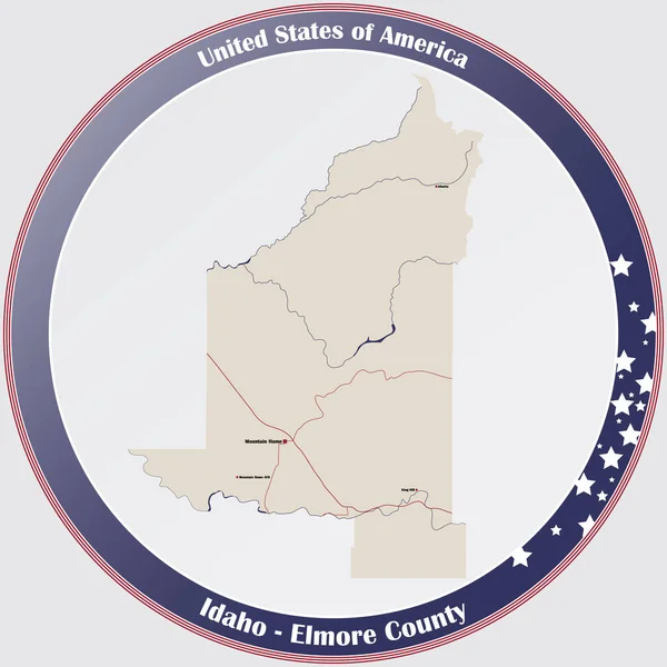 Große Und Detaillierte Karte Von Elmore County Idaho Usa — Stockvektor