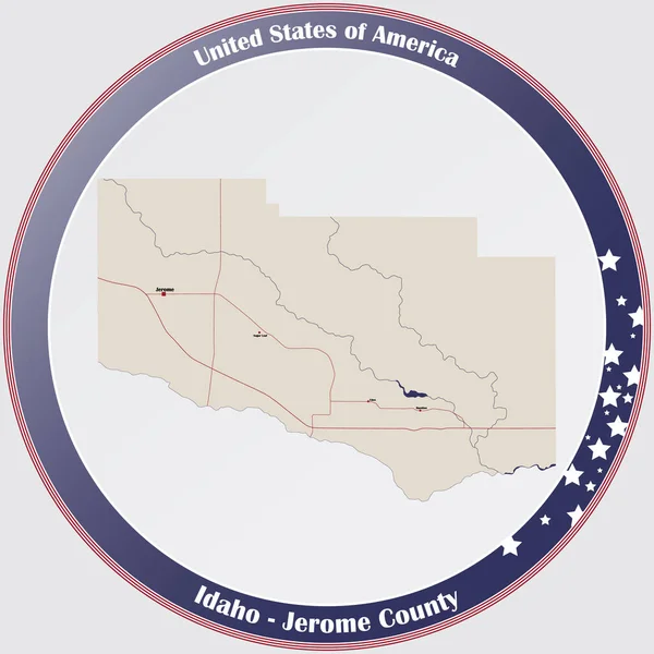Große Und Detaillierte Karte Von Jerome County Idaho Usa — Stockvektor