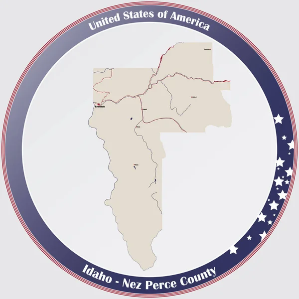 美国爱达荷州内兹珀斯县的大型详细地图 — 图库矢量图片