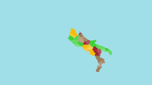 Mapa animado de Italia — Vídeos de Stock