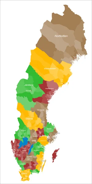Kaart van Zweden — Stockvector