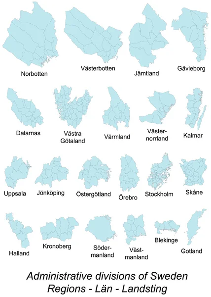 La mappa di Svezia — Vettoriale Stock