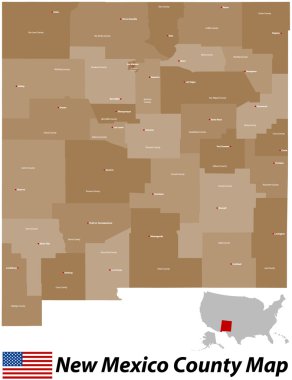 New Mexico County Map clipart