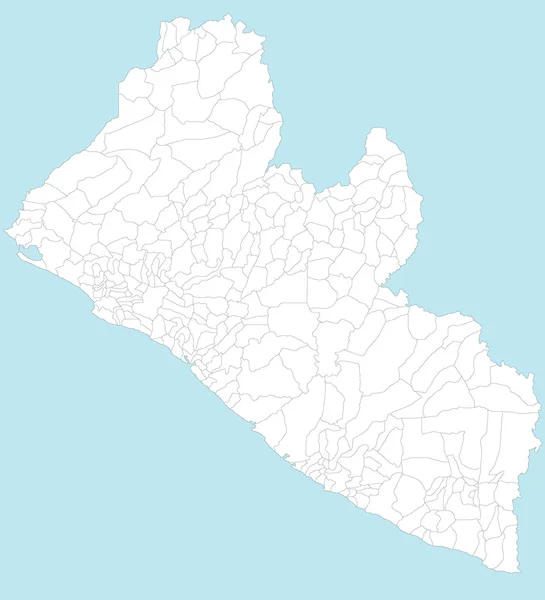 El mapa de Liberia — Vector de stock