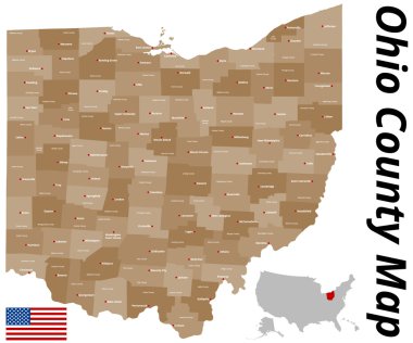 Ohio ilçe harita