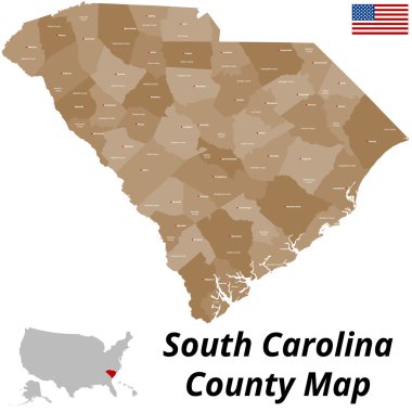 Güney Carolina ilçe harita