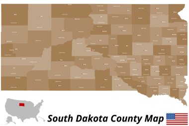 South Dakota County Map clipart