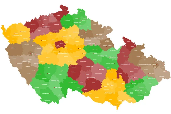 Mappa della Repubblica Ceca — Vettoriale Stock