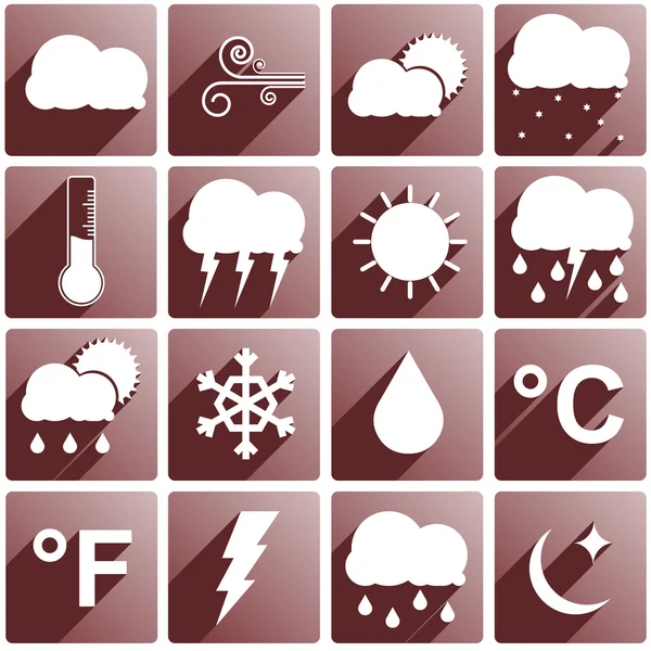 Nastavena ikona počasí — Stockový vektor