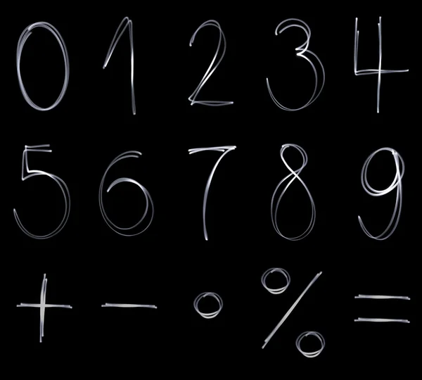 Verschillende flourescent nummers — Stockfoto