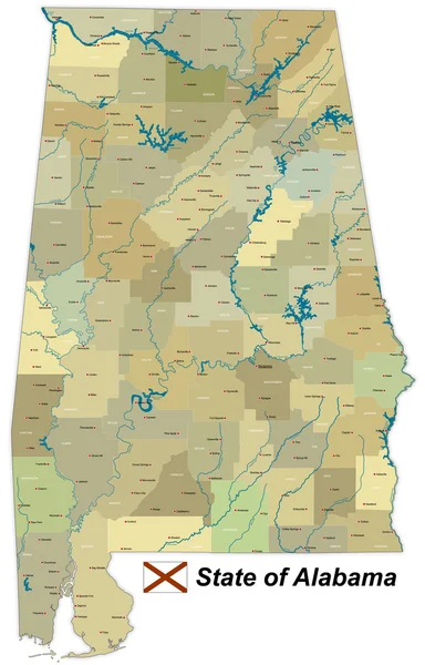 阿拉巴马州地图 — 图库矢量图片