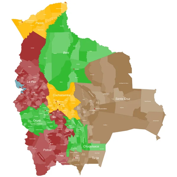 Bolivya Haritası — Stok Vektör