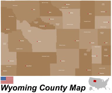 Wyoming County Map clipart