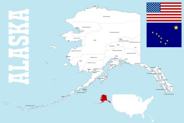 Alaska County Map clipart