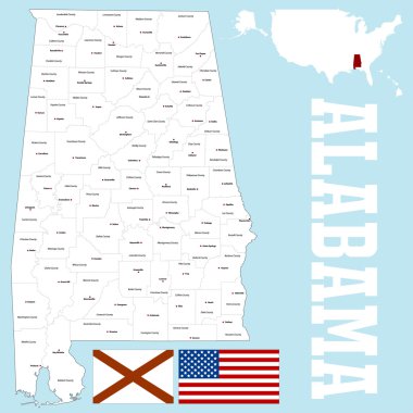 Alabama ilçe harita