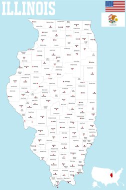 Illinois County Map clipart