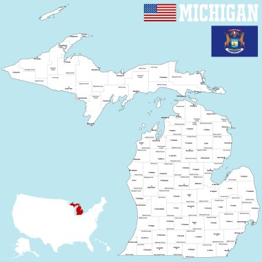 Michigan İlçe Haritası