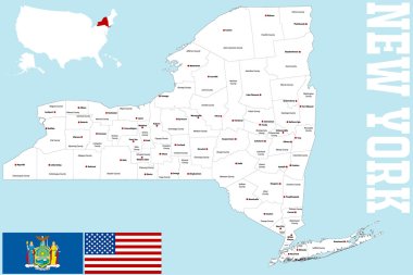 New York County Map clipart