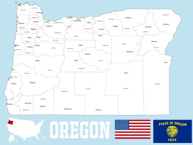 Oregon ilçe harita
