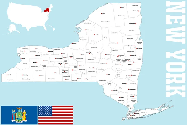 New York County mapa — Stockový vektor