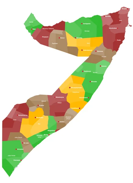 Karte von Somalien — Stockvektor