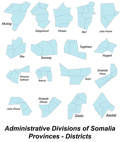 El mapa de Somalia — Archivo Imágenes Vectoriales