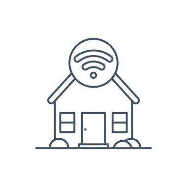 Akıllı ev vektör çizimi. Akıllı evin ana hatları