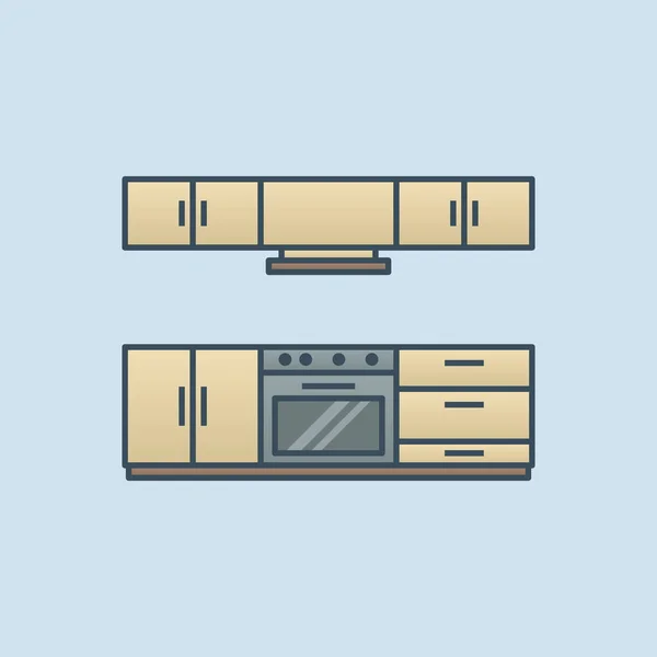 Kitchen Vector Icon Illustration Kitchen Interior — Stock Vector