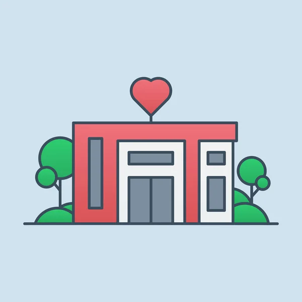 Love store vektör illüstrasyonu. Sevgililer Günü mağazası