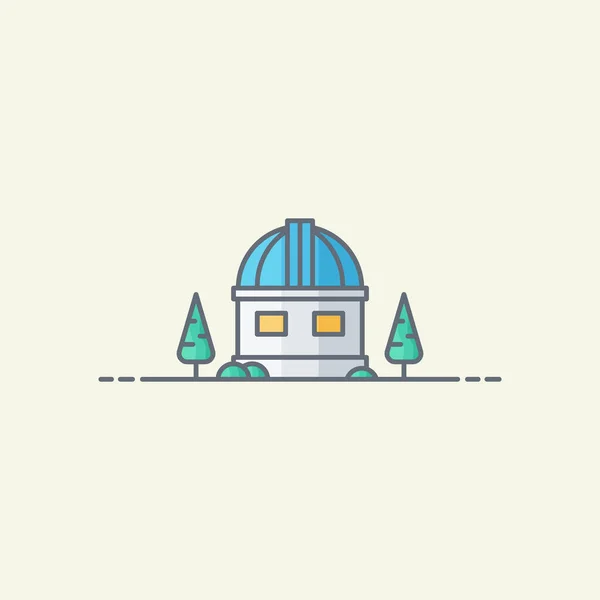 Observatory Building Vector Icon Illustration — 스톡 벡터