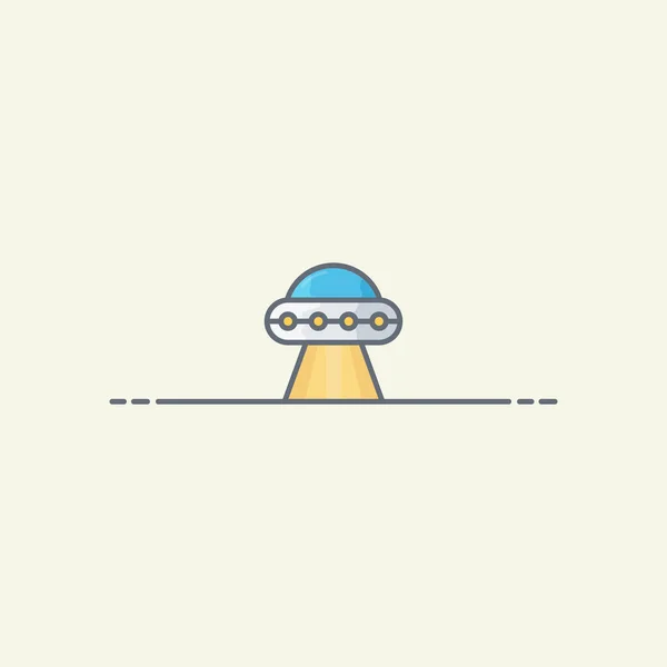 Alien Ruimteschip Vector Pictogram Illustratie — Stockvector