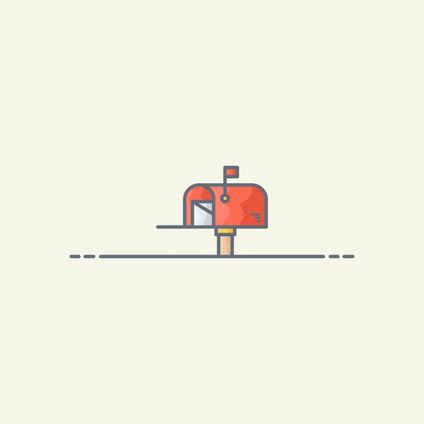 Red Mailbox Vector Icon Illustration — 스톡 벡터