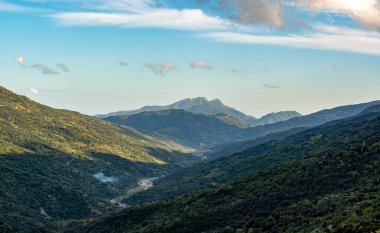 Arka planda büyük bir dağ. Yüksek kalite fotoğraf