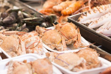 Taze Asya Deniz ürünleri yakın çekim