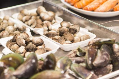 Taze Asya Deniz ürünleri yakın çekim