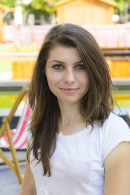 Yaz plaj güzel esmer