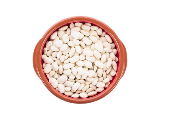 Ceramic bowl with dry beans — Stock Photo, Image