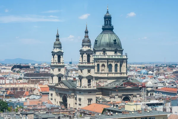 St. Stephen's Basilica and roofs of Budapest — Stock Photo, Image