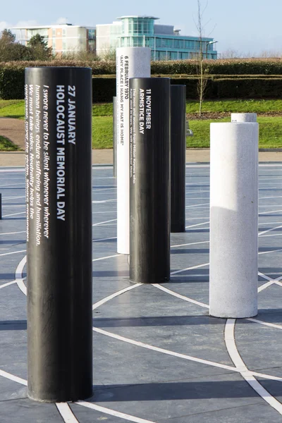 The MK Rose monument and pillars close up, Milton Keynes, UK — Stock Photo, Image