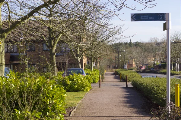 Spring view at Two Mile Ash area in Milton Keynes, England — Stock Photo, Image