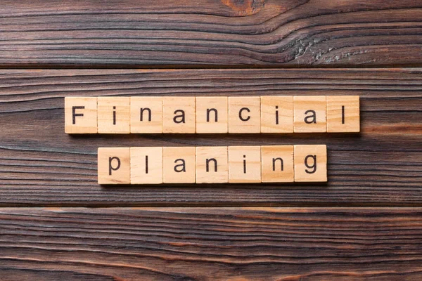 Financial Planning Word Written Wood Block Financial Planning Text Cement — Stock Photo, Image