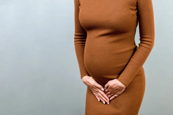 Incontinência Urinária Durante Gravidez Dor Abdominal Durante Gravidez Conceito Assistência — Fotografia de Stock