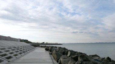 view of Odessa sea and blue sky. cityscape