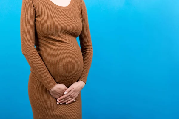 Hamilelik Sırasında Idrar Tutamama Hamilelik Sırasında Karın Ağrısı Renkli Arka — Stok fotoğraf