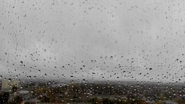 Gouttes Pluie Sur Fenêtre Fond Abstrait — Video