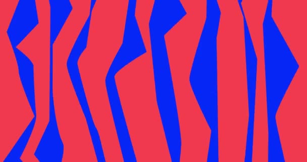 Movement Vertical Broken Red Waves Blue Background Red Color Wave — Stock Video