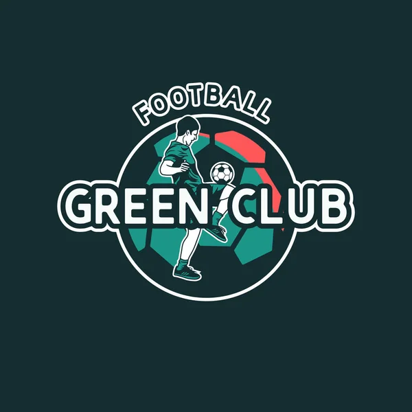 Logo Design Football Green Club Football Player Doing Juggling Ball —  Vetores de Stock