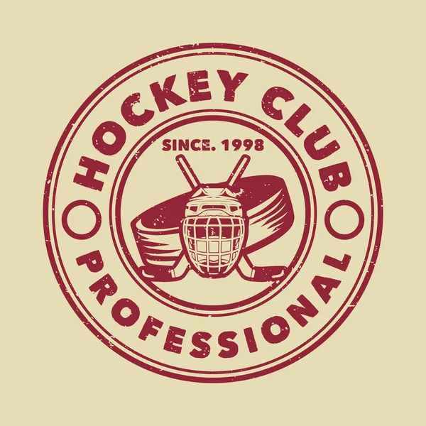 Logo Design Hockey Club Professional Hockey Puck Vintage Illustration — ストックベクタ