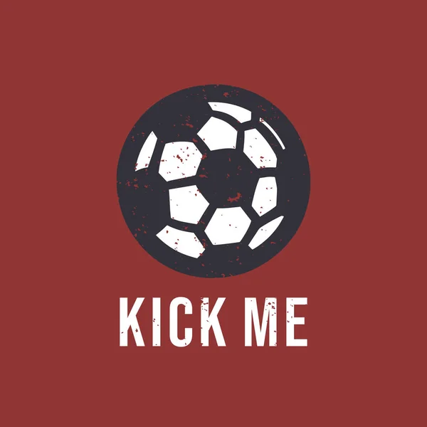 Shirt Design Kick Soccer Ball Vintage Illustration — Image vectorielle